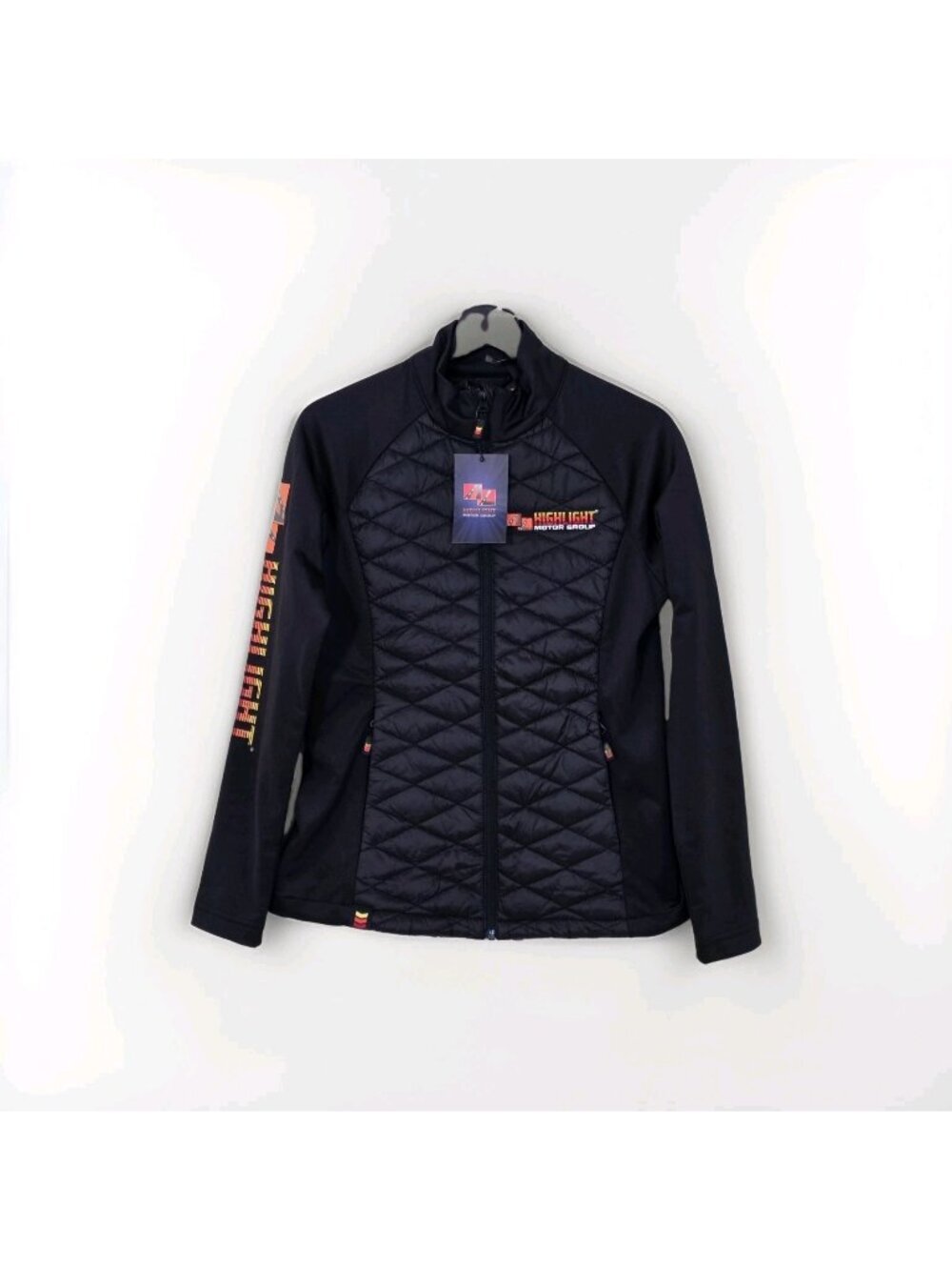 NWT Stormtech Women S Black Hybrid Quilted Jacket Highlight Motor Group Zip Edgy